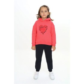 Resim Toontoy Kids Toontoy Kız Çocuk Kapüşonlu Eşofman Takım Nar Çiçeği 