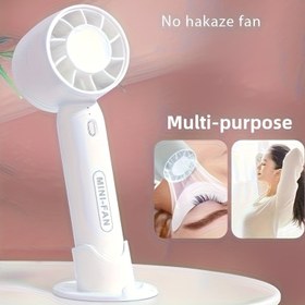 Resim Taşınabilir Mini El Tipi Fan - USB Şarj Edilebilir, 3 Hız Ayarlı Stand Tabanlı, Hafif & Kompakt Ev, Ofis, Seyahat, Kamp İçin - Çoklu Renkler, İdeal Hediye, Seyahat Soğutma Cihazı, Uzun Ömürlü Pil 
