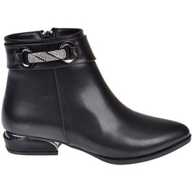 Resim Beety Taş Detaylı Sivri Burun Kadın Bot Bee-701 Siyah-Siyah 