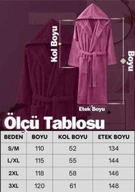 Resim Kapüşonlu Bornoz Doğa Mürdüm 3xl Mürdüm 