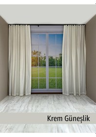 Resim Donatti Krem Saten Güneşlik Düz Dikiş Krem Rengi 