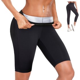 Resim Kadınlar için Nefes Alabilir Sauna Terleme Kısa Pantolon Takımları, Fitness Tutkunları İçin Yüksek Bel Şort Antrenman 