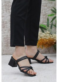 Resim Mehmet Mete 124 Topuklu Fashion Kadın Terlik 001 