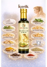 Resim Şifakür Akasya Gamı Şurubu 250 Ml L-carnitin & Matcha İçerikli Bitkisel Takviye 