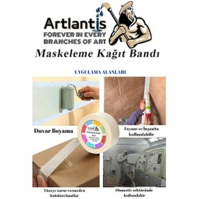 Resim Maskeleme Bandı Kağıt Bant 9 Mm 25 Metre 3 Adet Boya Bantı Maskeleme Kağıt Bant Duvar Yağlı Boya Badana 