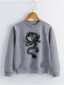 Resim LePold Gri Baskılı Kız/erkek Çocuk Sweatshirt 