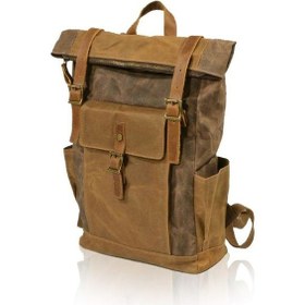 Resim Muchuan 9120 Kanvas Deri Retro Sırt Çantası Kahverengi 