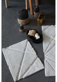 Resim Hcw İyi Geceler İstanbul Modern Ekru %100 Pamuk Viskon 2 Parça Banyo Paspas Seti Ekru 