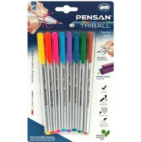 Resim Pensan Tükenmez Kalem Triball 1.0 MM Bilye Uç 8 Lİ Renkli 