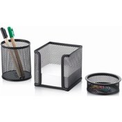 Resim Cassa File Kalemlik - Ataşlık - Kağıtlık Seti - Siyah 