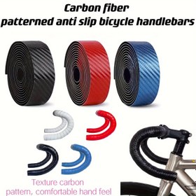 Resim Kaymaz karbon fiber gidon bandı, yol bisikleti, ölü sinek tek bisiklet, sürüş karbon fiber gidon aksesuarları 