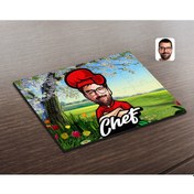 Resim Kişiye Özel Erkek Chef Karikatürlü Ahşap Puzzle-10 