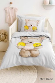 Resim Mira Home Yenidoğan Kız / Erkek Unisex Bebek Nevresim Takımı %100 Pamuklu Civciv 
