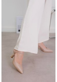 Resim Nimo Model 5 CM Topuklu Taş Detaylı Sihirli Topuk Ayakkabı Ten Ten Rengi 