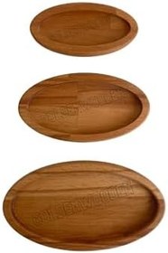 Resim DSYapıAksesuar Doğal Ahşap Sunum Tabakları Oval Ahşap Çerez Tabakları(KAYIN/GÜRGEN)(3 PARÇA) 
