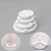 Resim Yüksek Sıcaklığa Dayanıklı Seramik Fırın Contası Takımı, El Yapımı Seramik ve Fırın Aksesuarları için Üçgen Alümina Destek Pedleri 