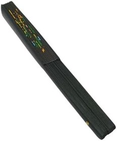 Resim Çin Bambu Keten Kumaş Yelpaze 01BSA Siyah Büyük Boy 60cm No.1S 
