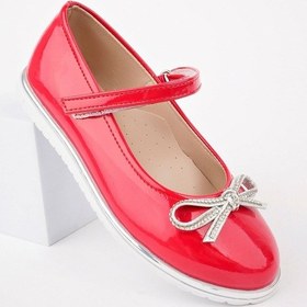 Resim Epaavm - Termo Taban Bıyık Fiyonk Kırmızı Rugan Kız Çocuk Ayakkabı Kırmızı 