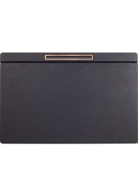 Resim Turgut Office Deri Kapaklı Masa Sümeni Siyah Ahşap Detaylı 60 x 40 CM 