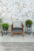 Resim woodwork antalya Rustik Tekli Ahşap Kanepe Teak Renk 