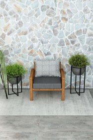 Resim woodwork antalya Rustik Tekli Ahşap Kanepe Teak Renk 