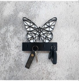 Resim Cajuart Dekoratif Geometrik Kelebek Desen Duvar Askısı Anahtarlık 
