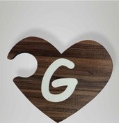 Resim G Harfi Sağ Parça Ahşap Puzzle Kalp Harf Magnet Buzdolabı Süsü İkili Uyumlu Kod:1005 