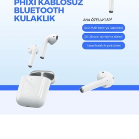 Resim Phixi Basic S20 Kablosuz Wireless Earpods Bluetooth Kulaklık 