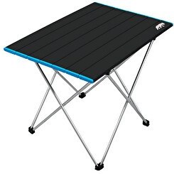 Resim Kamp Ayısı Geniş Model Katlanabilir Alüminyum Çantalı Katlanabilir Kamp Masası - Siyah 66x47x51 CM 