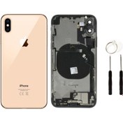 Resim instatech Apple Iphone Xs Max Uyumlu Dolu Kasa + Montaj Seti Hediye - Gold 