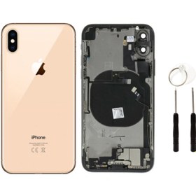 Resim instatech Apple Iphone Xs Max Uyumlu Dolu Kasa + Montaj Seti Hediye - Gold 