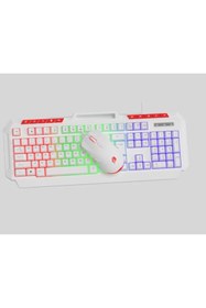 Resim Gamebooster KM-11W Knight Beyaz Klavye Mouse Set 