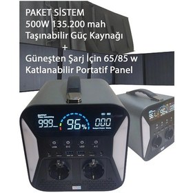 Resim Paket Güç Kaynağı 135.200 Mah Powerbank 550w,katlanabilir Panel 