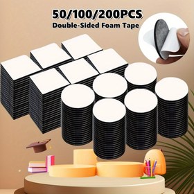 Resim 50/100/200 Adet Ağır Hizmet Çift Taraflı Köpük Bant Seti - Su Geçirmez EVA Yapışkanlı Pedler, Ev ve Araba Yüzeylerinde Güçlü Tutunma İçin, İdeal Banyo Aksesuarları 