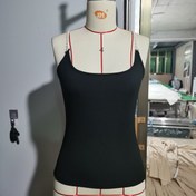 Resim Beaded Suspender Düz Renkli Kabarık Üst - Kadınlar için Seksi Kolsuz Yaka, Bahar/Yaz/Sonbahar için Mükemmel, Günlük Giyim|Sleek Görünüm|Beaded Detaylar 