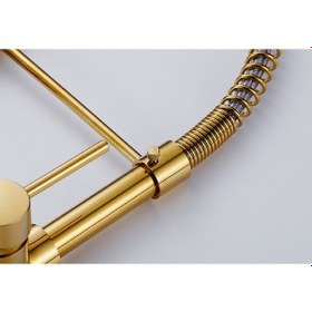 Resim Mutfak Eviye Bataryası Spiralli + Fıskiyeli Altın Altın 