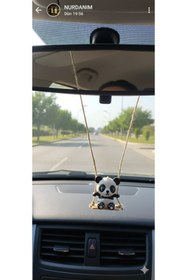 Resim ETK-3D Panda Salıncakta Sallanan Araba Dikiz Aynası Süsü 