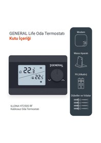 Resim General Life Illona Ht250s Rf Kablosuz Oda Termostatı - Siyah 