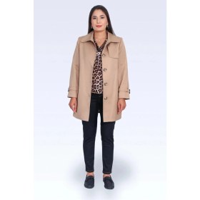 Resim Tolga Saraçoğlu Kadın Midi Boy Trençkot 60076 Camel 