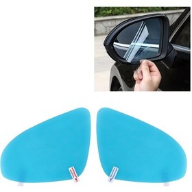 Resim Ford Fiesta 2009-2018 Araba Yuvarlak Pet Dikiz Aynası Koruyucu Pencere Temizle Buğu Önleyici Su Geçirmez Yağmur Kalkanı Filmi 