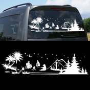 Resim Melek Pazarı 160 X 44 Cm Kampçı Ayı, Çadır Kampı, Kamp Karavan Sticker 
