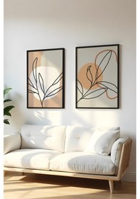 Resim Huhuli Ahşap Siyah Çerçeveli 2 Parça Set Tablo Huhu61 