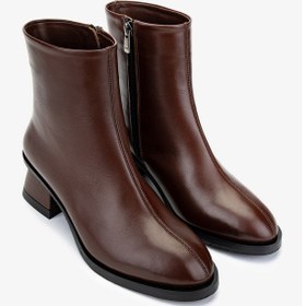 Resim Valmenti Kadın Hakiki Deri Kahverengi Topuklu Bot 33 6551 Bn Bot Sk24-25 Fındık Dr Kahverengi 