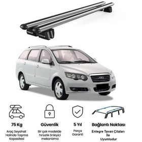 Resim Pençe Chery Cross 2007-2015 Uyumlu Gri Ara Atkı Port Bagaj Tavan Barı 