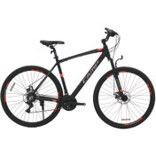 Resim Belderia Camp Trekkıng 700x50c 28” Shimano St-ef41 Mekanik Disk Fren Siyah-turuncu Şehir Bisikleti 