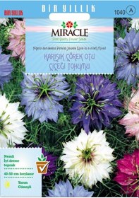 Resim Miracle Karışık Renkli Çörek Otu Çiçeği Tohumu 100 Tohum 