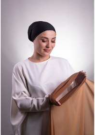 Resim Hürrem Bone Gold Pratik Hazır Geçmeli Şal Şifon Boru Boneli 3001_03 