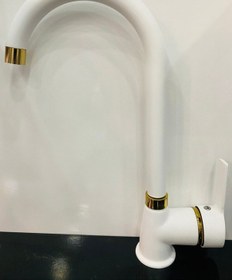 Resim Beyaz Altın Lüx Evye Mix Mutfak Batarya Gold 