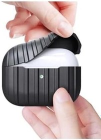Resim Gpack Apple AirPods Pro 2 Uyumlu Kılıf, Şerit Desenli, Airbag Koruma, Gri 