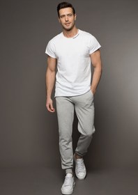 Resim Açık Gri Melanj Regular Fit Sweatpant / Eşofman Altı 